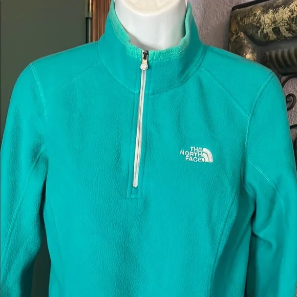 The North Face Teal Quarter-Zip Pullover Sz S Womens - Picture 3 of 13